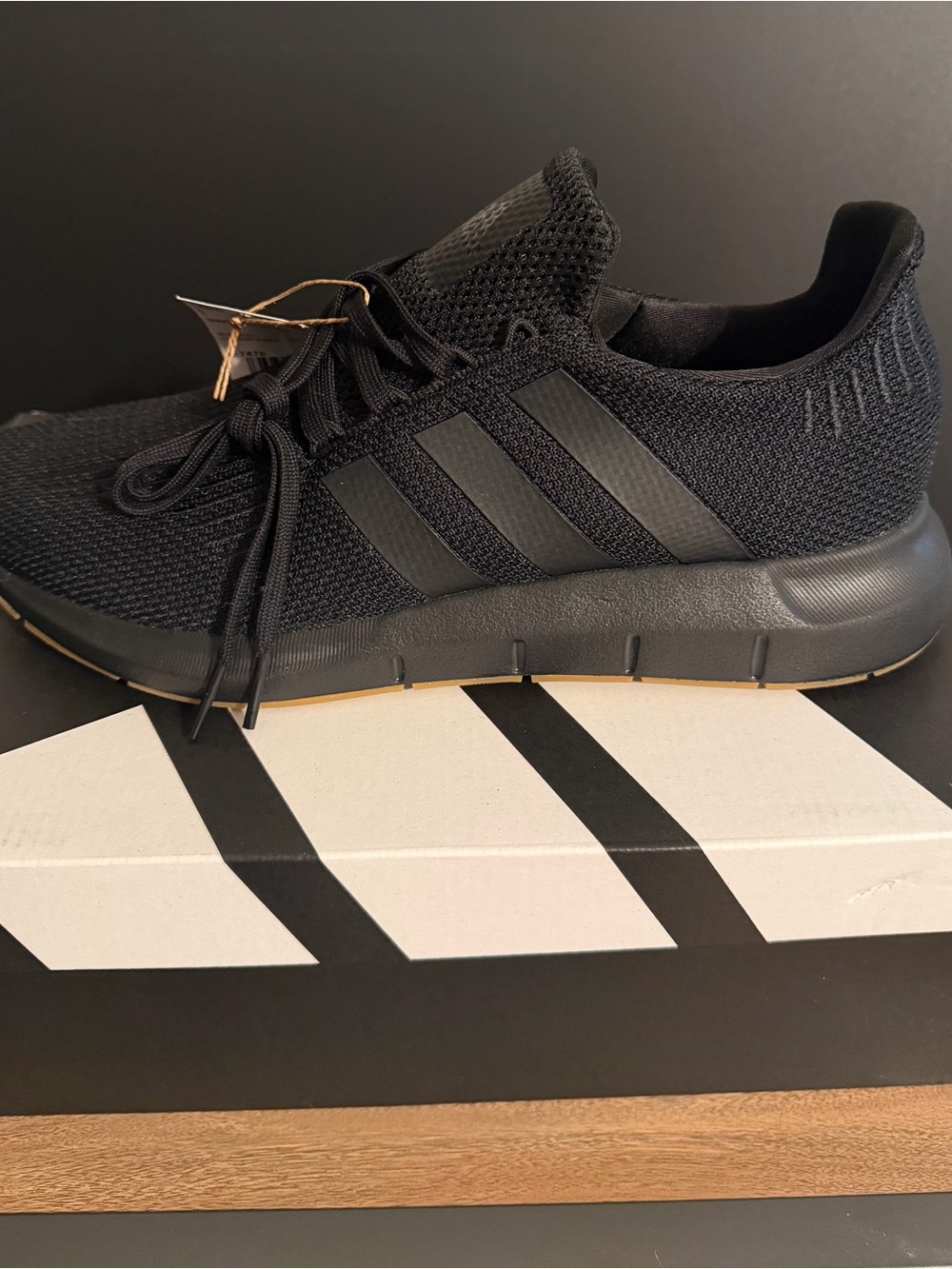 Adidas Swift Run 1.0 Black Gum Sole Sneakers Men's Size 9 New in Box